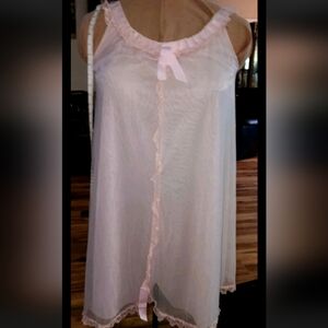 Vintage Pink Odette Barsa Sleeveless Nylon Gown Negligee